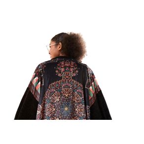 Kimono Tricot Veludo Brilhantina Preto - P