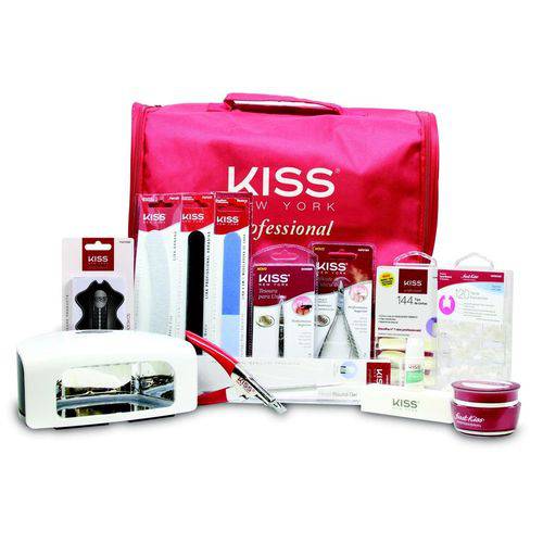 Kiss New York Kit Profissional Gel e Acrygel Components com Cabine de LED Inclusa (KPSET03NBR)
