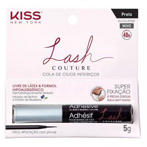 Kiss New York Lash Couture Cola de Cílios Inteiriços 5g - Preto