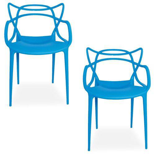 Kit 02 Cadeiras Decorativas para Sala de Jantar Amsterdam Azul - Lym Decor