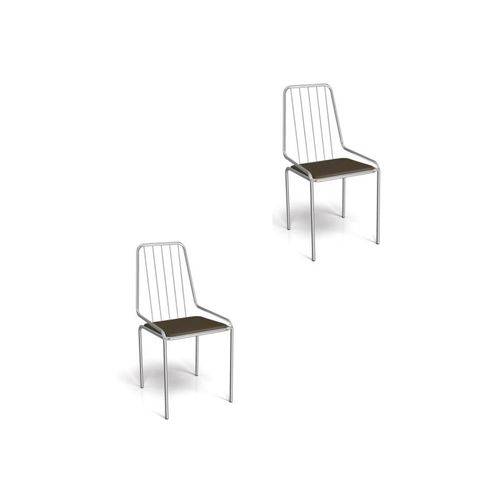 Kit 02 Cadeiras para Cozinha Benim 1c082cr Cromado/marrom - Kappesberg