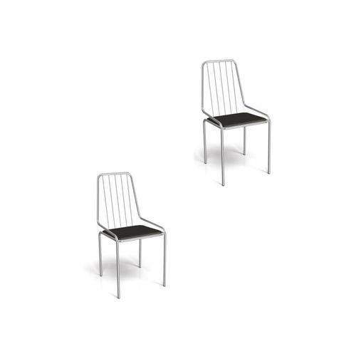 Kit 02 Cadeiras para Cozinha Benim 1c082cr Cromado/preto - Kappesberg
