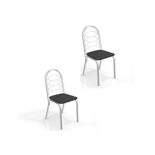 Kit 02 Cadeiras para Cozinha Holanda 2c009cr Cromado/preto - Kappesberg
