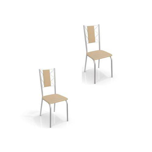 Kit 02 Cadeiras para Cozinha Lisboa 2c076cr Cromado/nude - Kappesberg