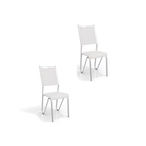 Kit 02 Cadeiras para Cozinha Londres 2c056cr Cromado/branco - Kappesberg