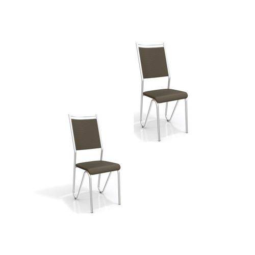 Kit 02 Cadeiras para Cozinha Londres 2c056cr Cromado/marrom - Kappesberg