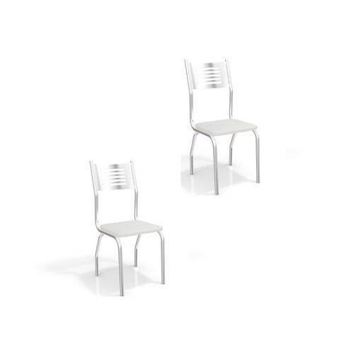 Kit 02 Cadeiras para Cozinha Munique 2c047cr Cromado/branco - Kappesberg