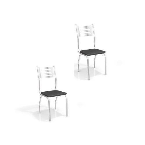 Kit 02 Cadeiras para Cozinha Munique 2c047cr Cromado/preto - Kappesberg
