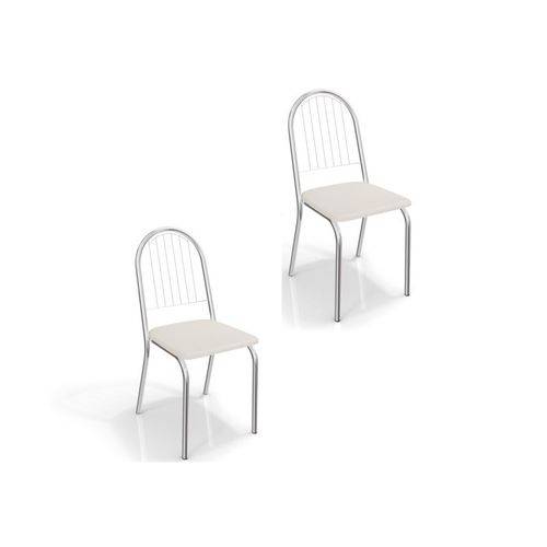 Kit 02 Cadeiras para Cozinha Noruega 2c077cr Cromado/branco - Kappesberg
