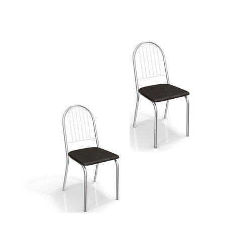 Kit 02 Cadeiras para Cozinha Noruega 2c077cr Cromado/preto - Kappesberg