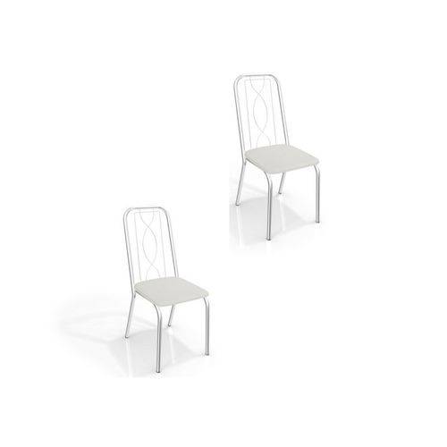 Kit 02 Cadeiras para Cozinha Viena 2c072cr Cromado/branco - Kappesberg