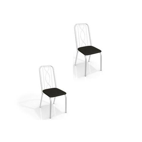 Kit 02 Cadeiras para Cozinha Viena 2c072cr Cromado/preto - Kappesberg
