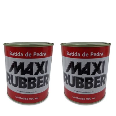 Kit 02 Massa Batida de Pedra - Maxi Rubber - Emborrachamento Preto - 900ml