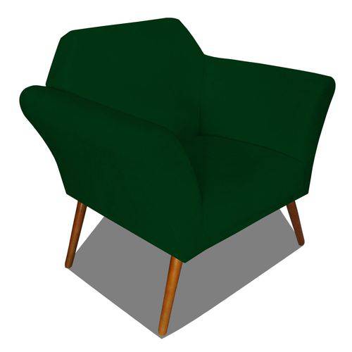 Poltrona Cadeira Anitta Sala Quarto Recepção Escritório Consultório Suede Verde Musgo - AM DECOR