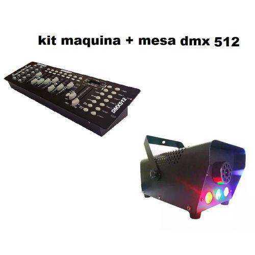 Kit 1 Maquina de Fumaça 600w para Festas com Mesa Dmx 512