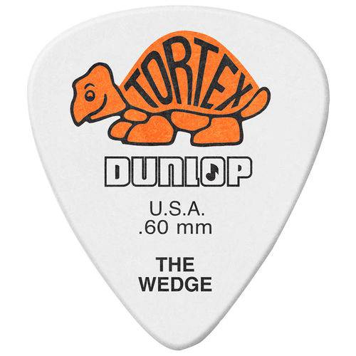 Kit 12 Palhetas Dunlop Tortex Wedge 0.60mm Laranja para Guitarra Baixo Violão