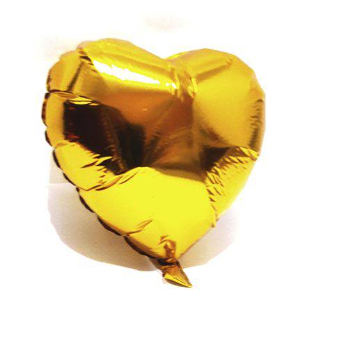 Kit 10 Balões de Coração Dourado Metalizado 45cm 18"