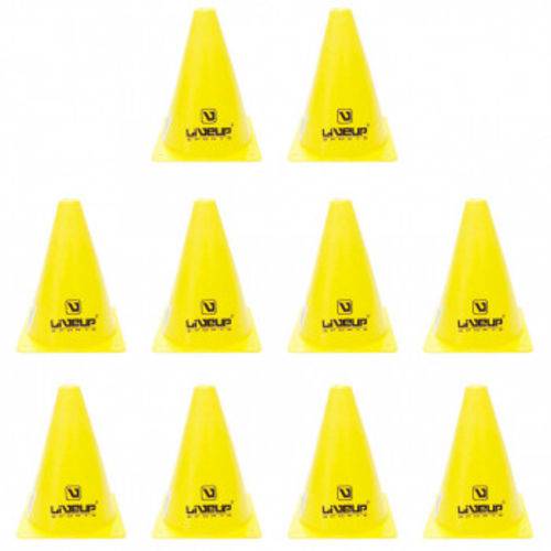 Kit 10 Cones de Agilidade para Treinamento 18 Cm Amarelo Liveup