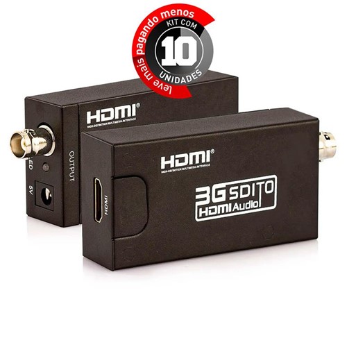 Kit 10 Conversor HDMI para SDI, BNC - GEF-SH, AY31