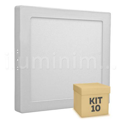 Kit 10 Painel Plafon Luminária Sobrepor Teto Led Spot 18w Frio
