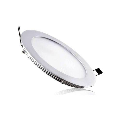 KIT 10 Pç Global Plafon LED Embutir Redondo 24/25W Bivolt Branco Quente 30cm