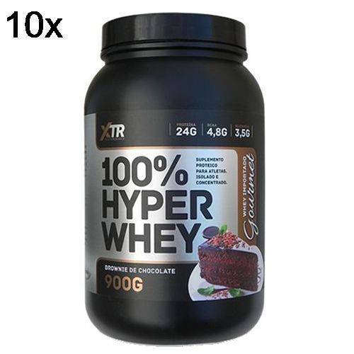 Kit 10X 100% Hyper Whey - 900g Brownie de Chocolate - XTR