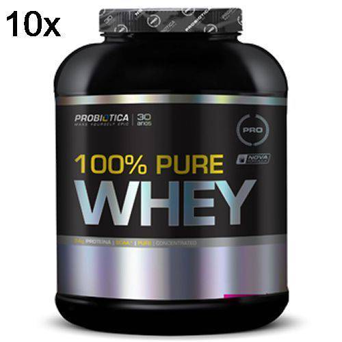 Kit 10X 100% Pure Whey - 2000g Baunilha - Probiotica