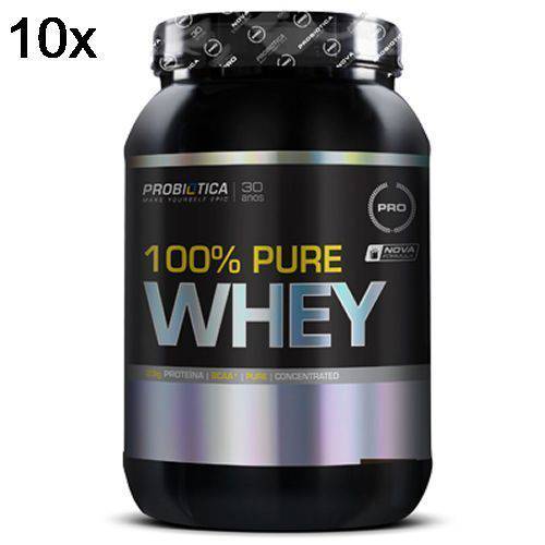 Kit 10X 100% Pure Whey - 900g Baunilha - Probiótica