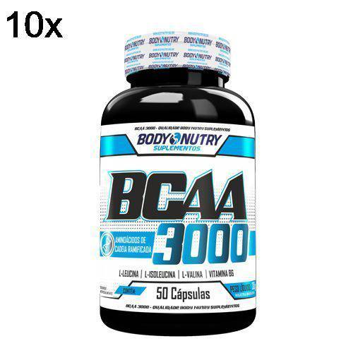 Kit 10X BCAA 3000 - 50 Cápsulas - Body Nutry