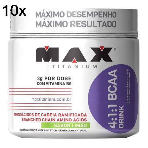 Kit 10X BCAA 4:1:1 - 280g Drink Limão - Max Titanium