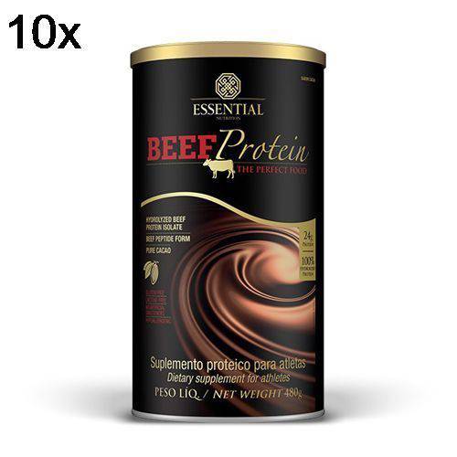 Kit 10X Beef Protein - 480g Chocolate - Essential Nutrition
