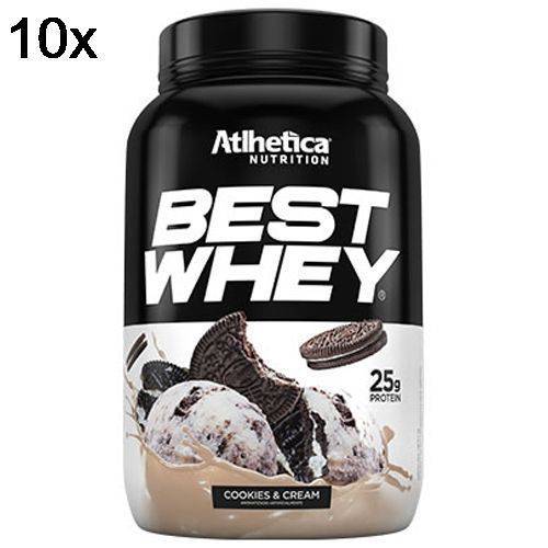 Kit 10X Best Whey - 900g Cookies & Cream - Atlhetica Nutrition