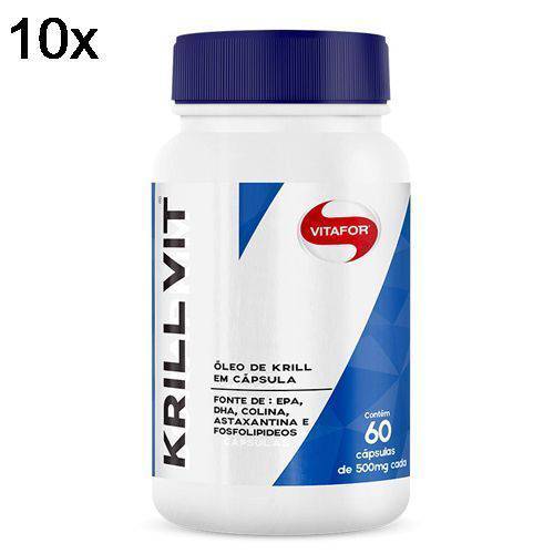 Kit 10X Krill Vit Óleo de Krill - 60 Cápsulas 500mg - Vitafor
