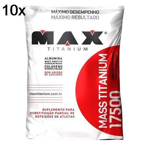 Kit 10X Mass Titanium 17500 - 1400g Refil Chocolate - Max Titanium