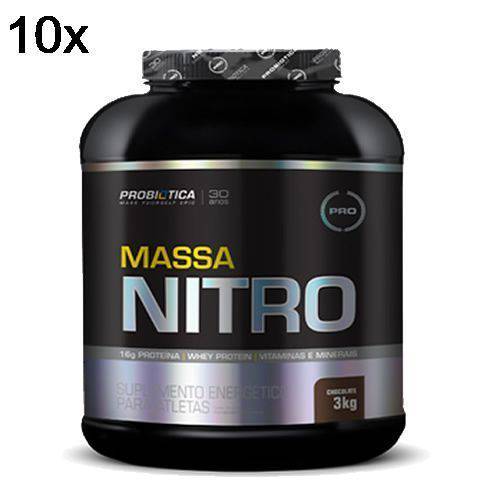 Kit 10X Massa Nitro - 3000g Chocolate - Probiótica
