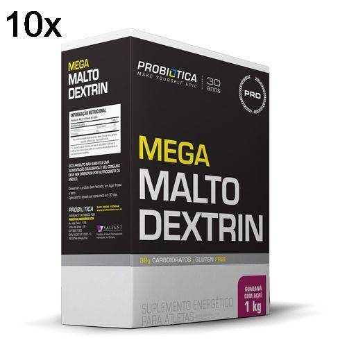 Kit 10X Mega Maltodextrin - 1 Kg Guaraná com Açaí - Probiótica