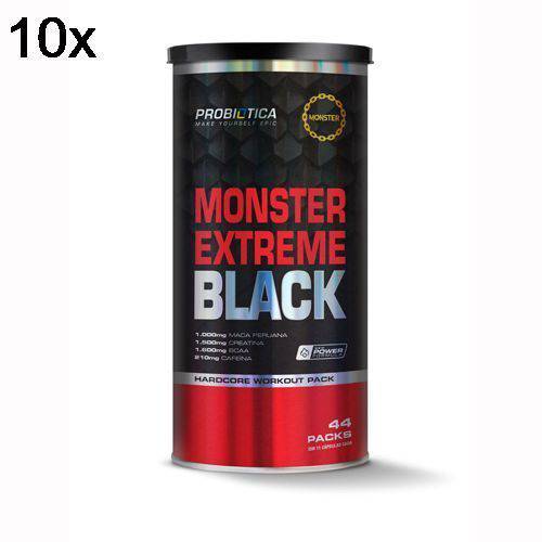 Kit 10X Monster Extreme Black New Power Formula - 44 Packs - Probiótica