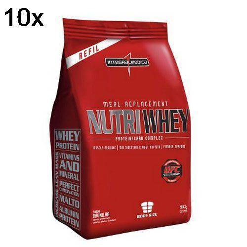 Kit 10X Nutri Whey Protein - 907g Refil Baunilha - IntegralMédica