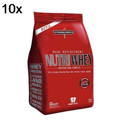 Kit 10X Nutri Whey Protein - 907g Refil Chocolate - IntegralMédica