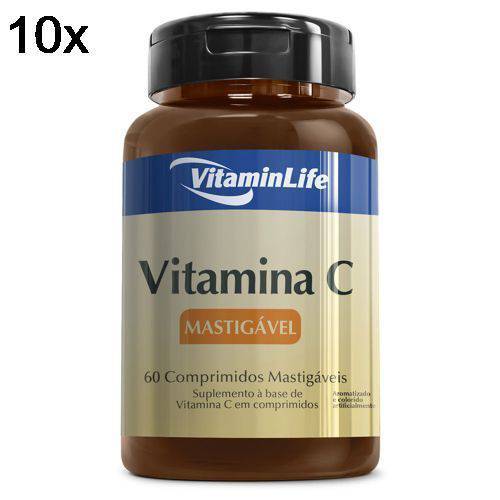 Kit 10X Vitamina C em Comprimidos Mastigáveis - 60 Comprimidos - VitaminLife