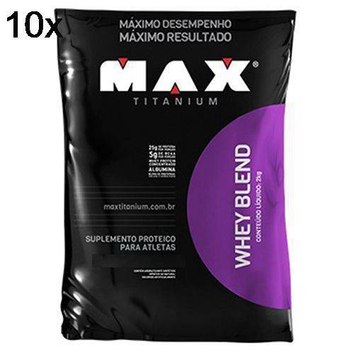 Kit 10X Whey Blend - 2000g Refil Vitamina de Frutas - Max Titanium