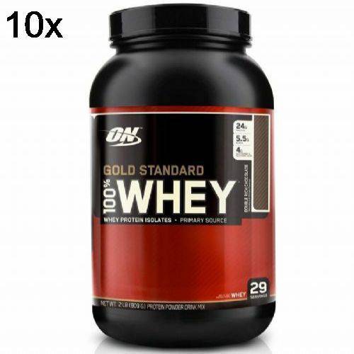 Kit 10X Whey Protein 100% Gold Standard - 909g Baunilha - Optimum Nutrition