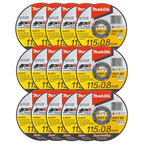 Kit - 15 Discos de Corte Abrasivo 'Fast Cutting' 115 X 0.8 X 22,23mm - B-45727-25 - Makita