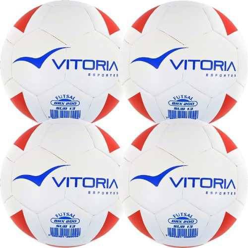 Kit 4 Bola Futsal Vitoria Brx Max 200 Sub 13 (11/13 Anos)