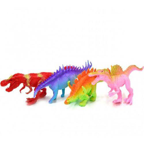 Kit 4 Brinquedo Miniatura Dino Dinossauros Brilham no Escuro
