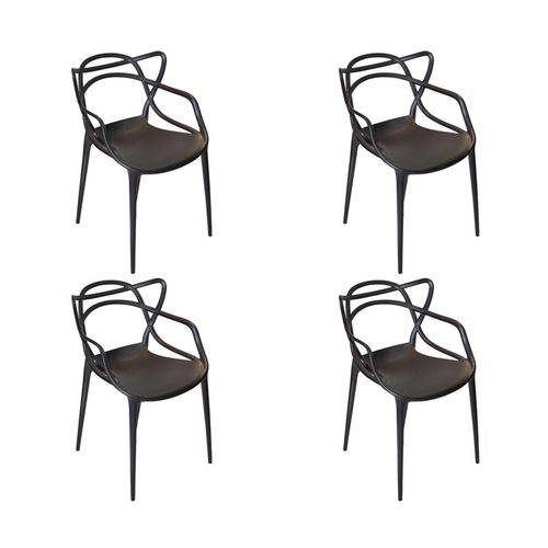 Kit 4 Cadeiras 100% Polipropileno Preta