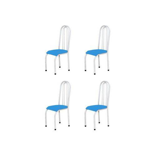 Kit 4 Cadeiras Altas 0.123 Anatômica Branco/azul - Marcheli