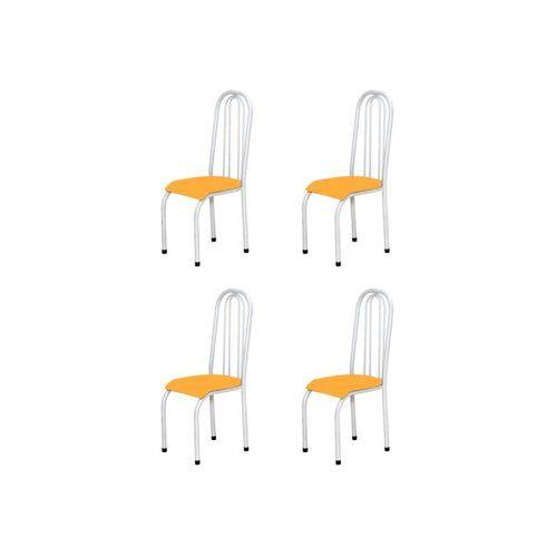 Kit 4 Cadeiras Altas 0.123 Anatômica Branco/laranja - Marcheli