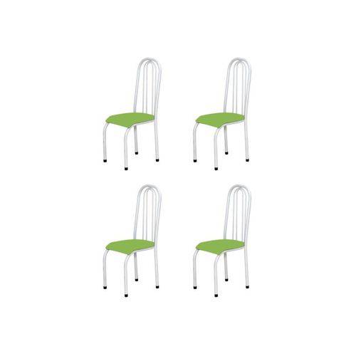 Kit 4 Cadeiras Altas 0.123 Anatômica Branco/verde - Marcheli