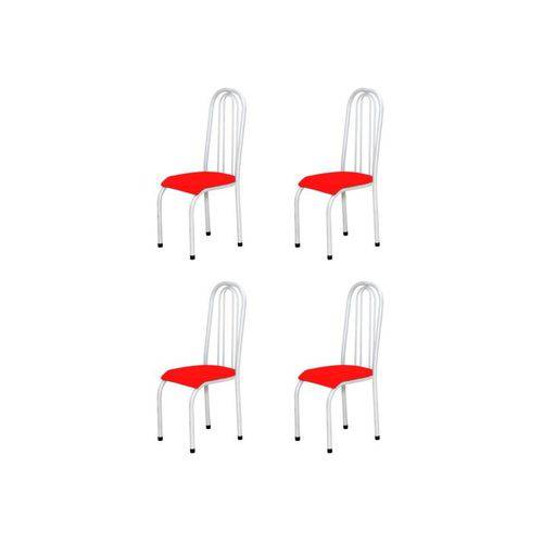 Kit 4 Cadeiras Altas 0.123 Anatômica Branco/vermelho - Marcheli